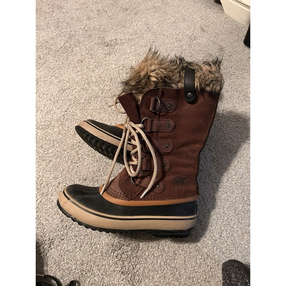 Sorel Joan of Arctic Snow Brown Waterproof Leather Womens‎ Boots NL2429 Size 6 - Picture 5 of 8